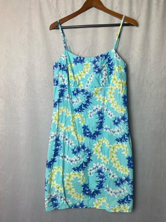 Jade Dresses & Skirts - Hawaiian Light Blue Floral Spaghetti Strap Sundress Romantic Summer Beach L